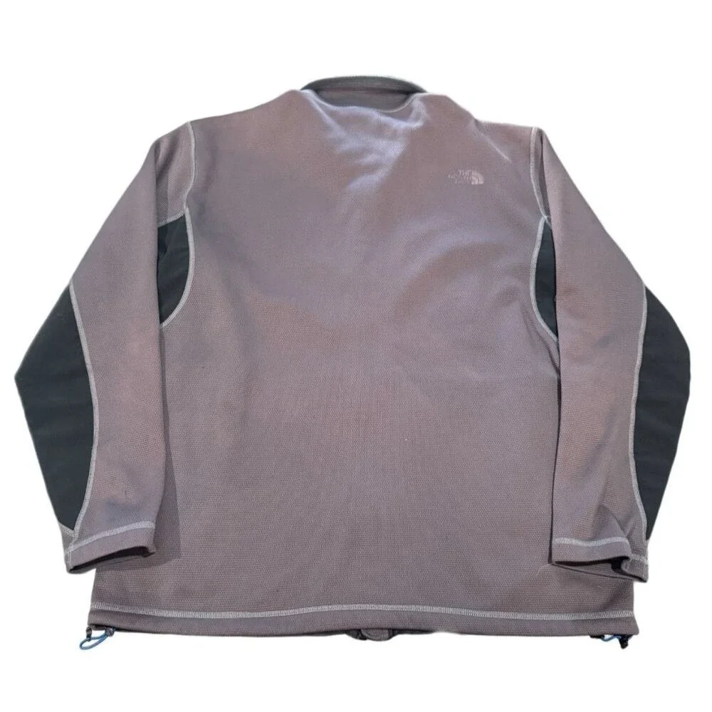 The‎ North Face Mens XL Full Zip Fleece Jacket Charcoal Grey Textured Mid Layer